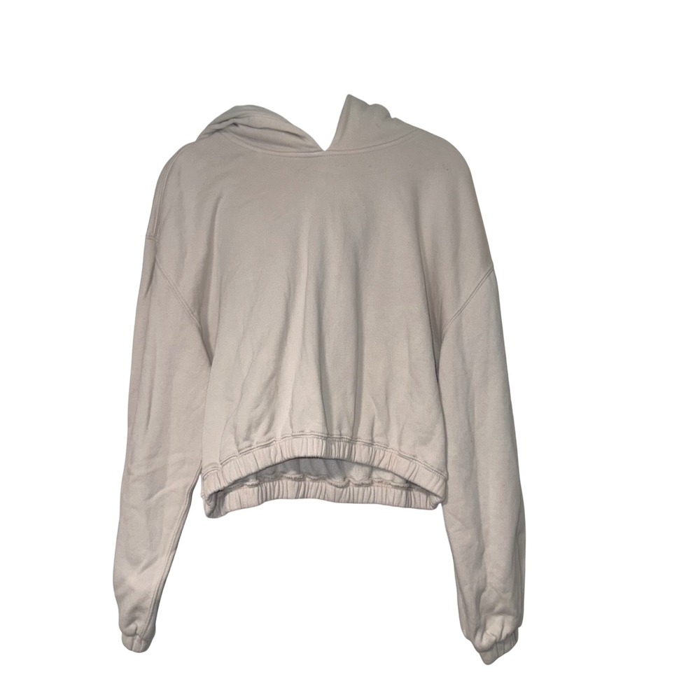 Abercrombie & Fitch Cropped Hoodie Womens M Beige Cotton Blend